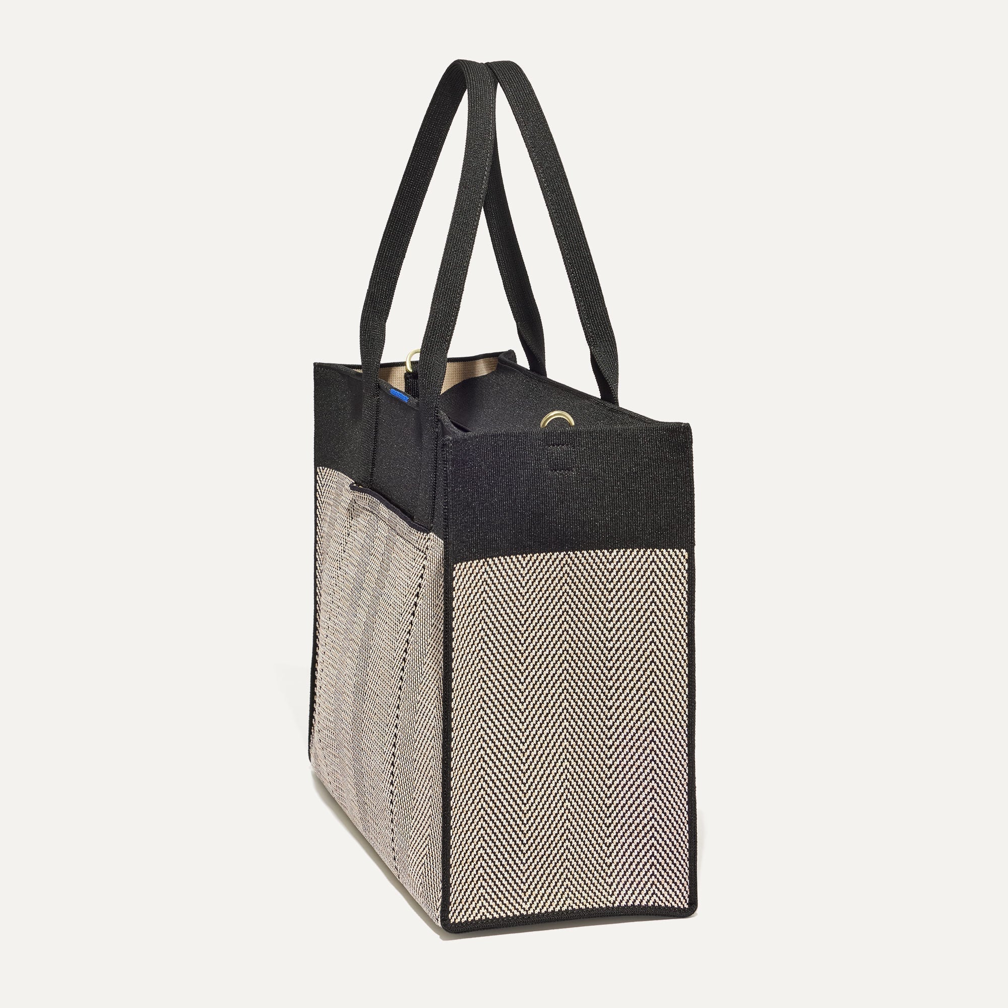 162_ClassicTote_BlackHerringbone_45_Degree_3659.jpg