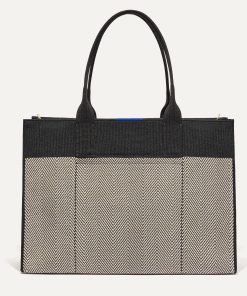 The Classic Tote - Black Herringbone