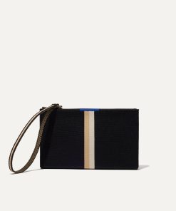 The Wallet Wristlet - Black Portobello Stripe