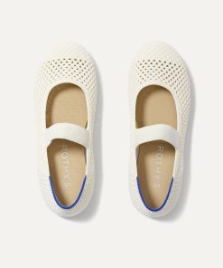 The Kids Mary Jane - White Open-Knit