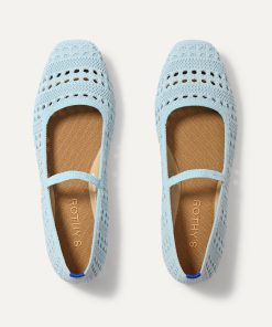 The Max Square Mary Jane - Powder Blue Crochet