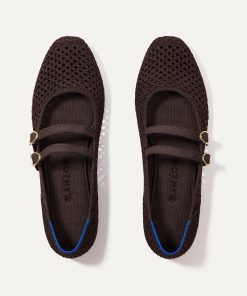 The Double Buckle Mary Jane - Chocolate Mesh