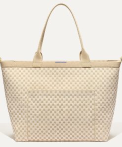 The Zip Travel Tote - Parchment Basketweave